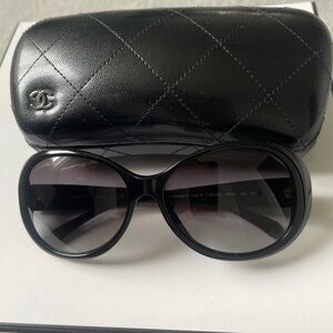 Chanel Black Cat Eye Crystal Sunglasses Authentic
